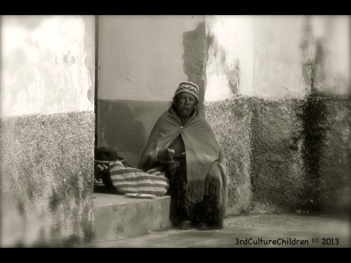 Typical lady from Copacabana. Photo taken in front of the Basilica of the Virgin of Copacabana, Jan 2013.