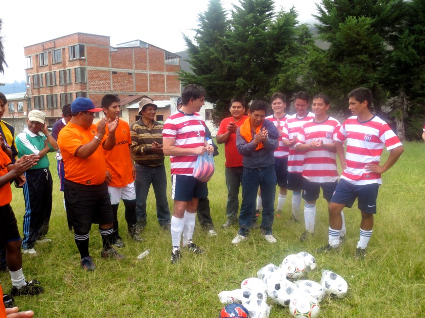 PS: I'm proudly married to the team's captain... :o Community Outreach while exercising his passion for soccer!