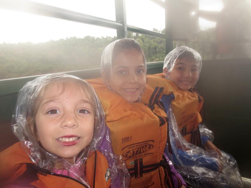 Getting ready for the boat ride going along/under the falls, between Brazil and Argentina waters!